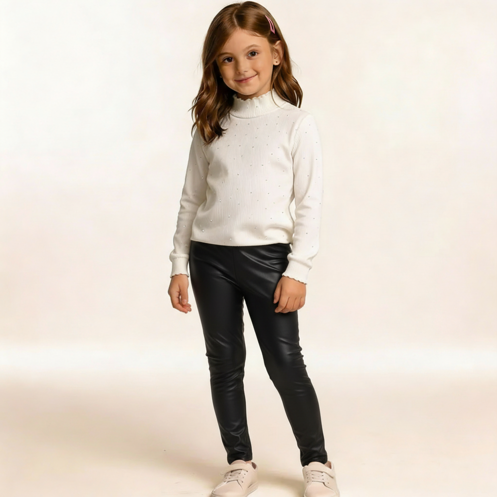 بنطلون بناتي جلد