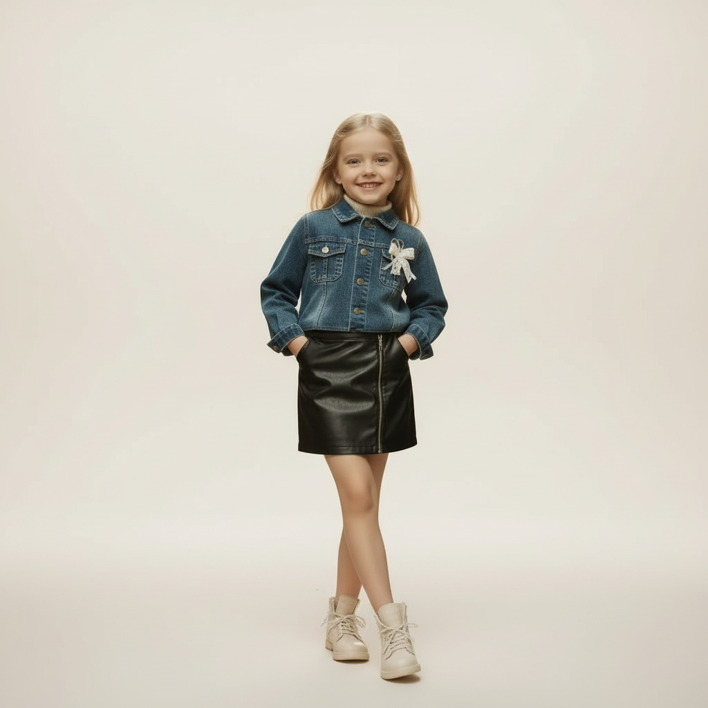 تنورة بناتي جلد