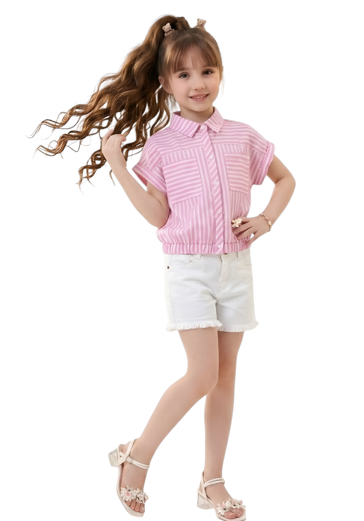 قميص بناتي مخطط