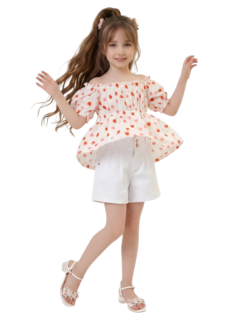 Girls' blouse with a floral print