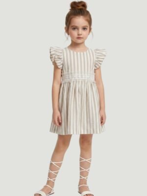 Classic Striped Ruffle Dress