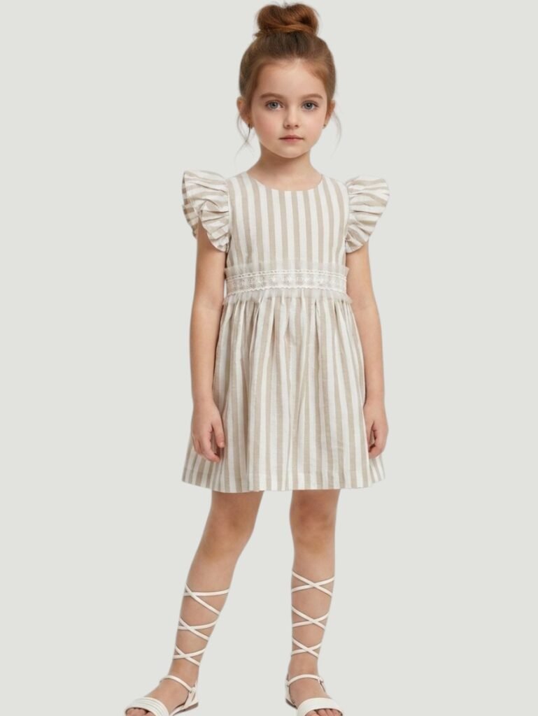 Classic Striped Ruffle Dress