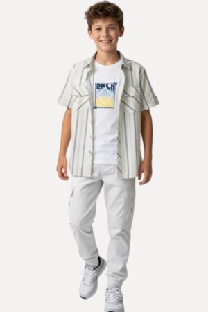 Kids Classic Striped Short Sleeve Shirt - Smart Casual
