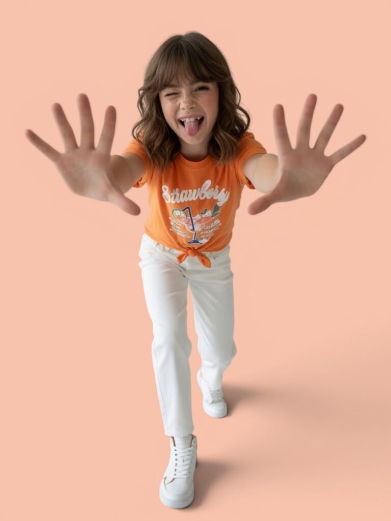 Girls' 'Strawberry' Graphic Knot-Front T-Shirt