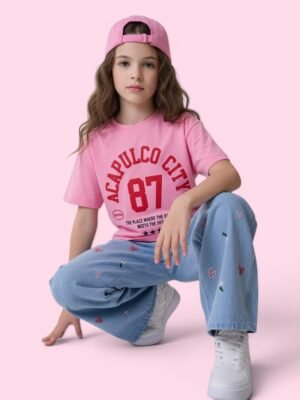 Girls' Vibrant 'Acapulco City' Graphic T-Shirt
